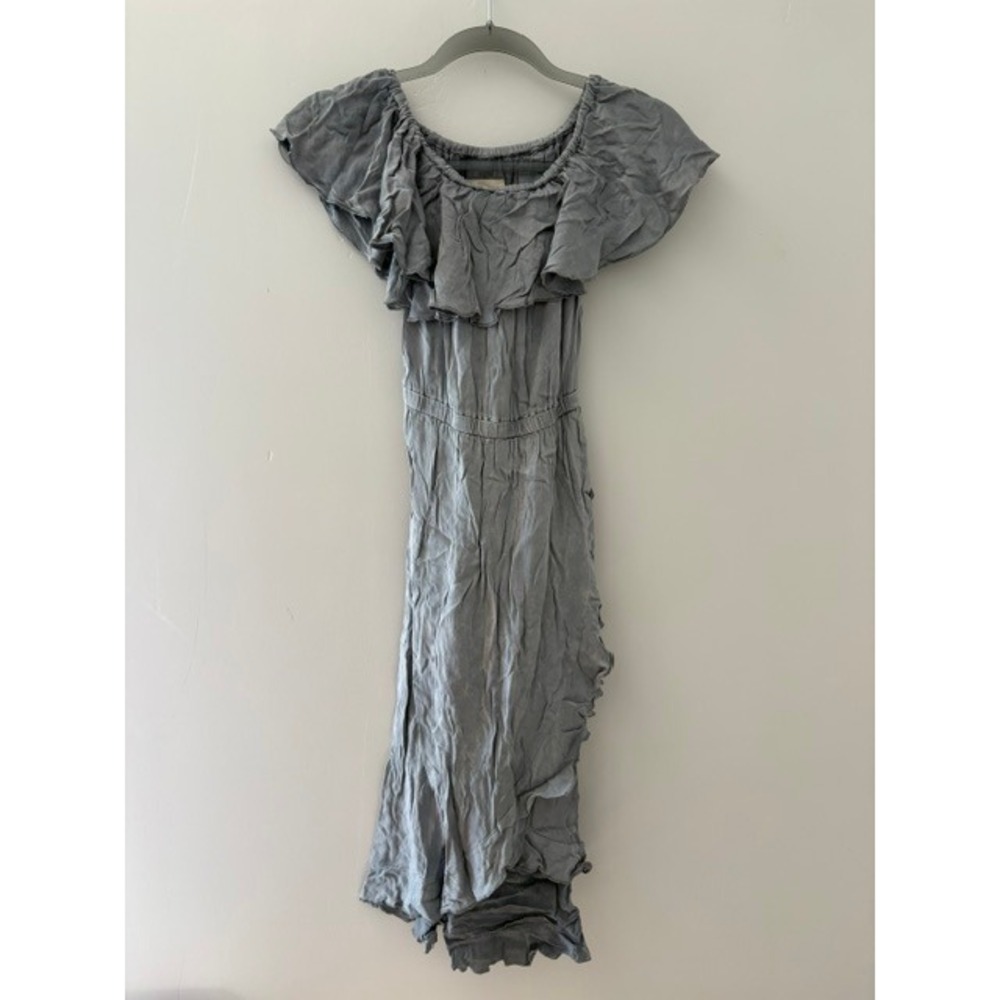 Chaser Elephant Cloud Wash Ruffle Off Shoulder Romper CW7352-ROM XS New